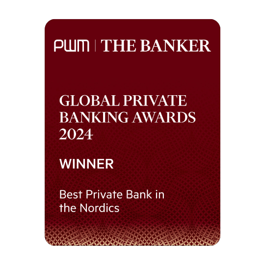 Awards badge - PWM The Banker - Global Private Banking Awards 2024 - Winner - Best Private Bank in the Nordics